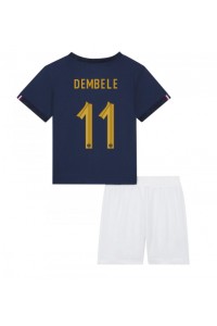 Frankrike Ousmane Dembele #11 Babyklær Hjemme Fotballdrakt til barn VM 2022 Korte ermer (+ Korte bukser)